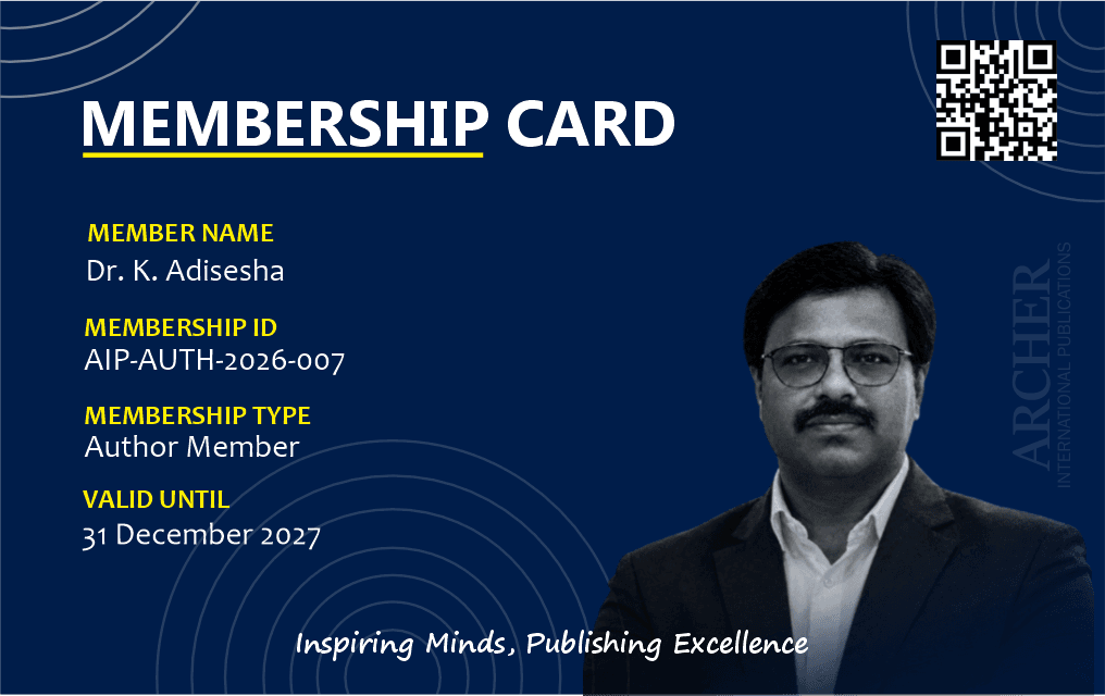 Publisher-supplied Archer Author Circle sample membership card; individual details are an example